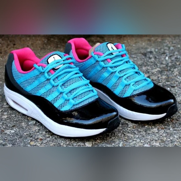 Jordan Air 11 South Beach Black Pink and Blue Shoes - Picture 2 of 12